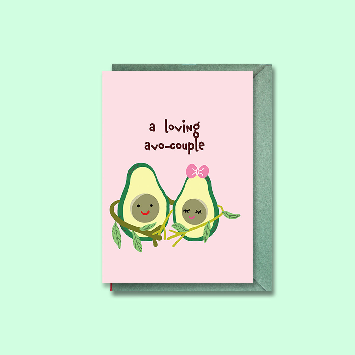 Greeting Card Folded | Love Theme | Avocouple Cute Avocado Pun Card