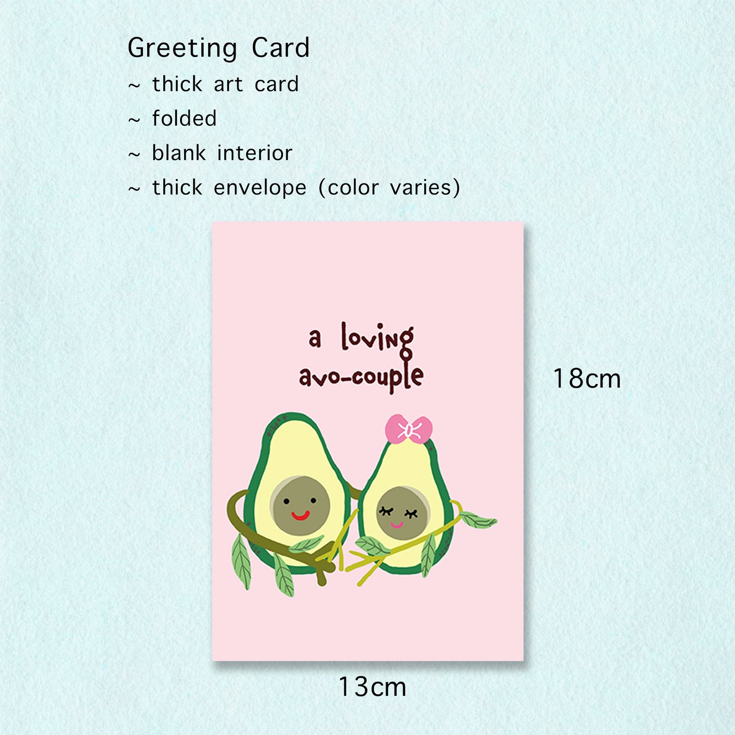 Greeting Card Folded | Love Theme | Avocouple Cute Avocado Pun Card