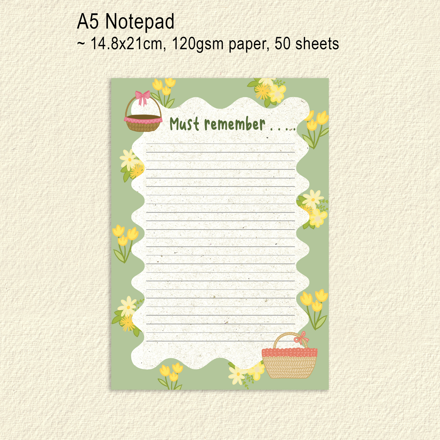 Notepad A5 Size | Meadows Must Remember To-Do Planner