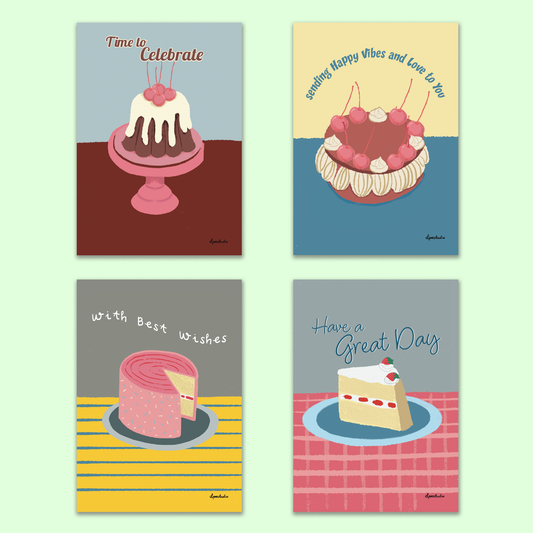 Greeting Cards Small Size | Celebrations, Birthdays, Wishes | 4 for $7.90
