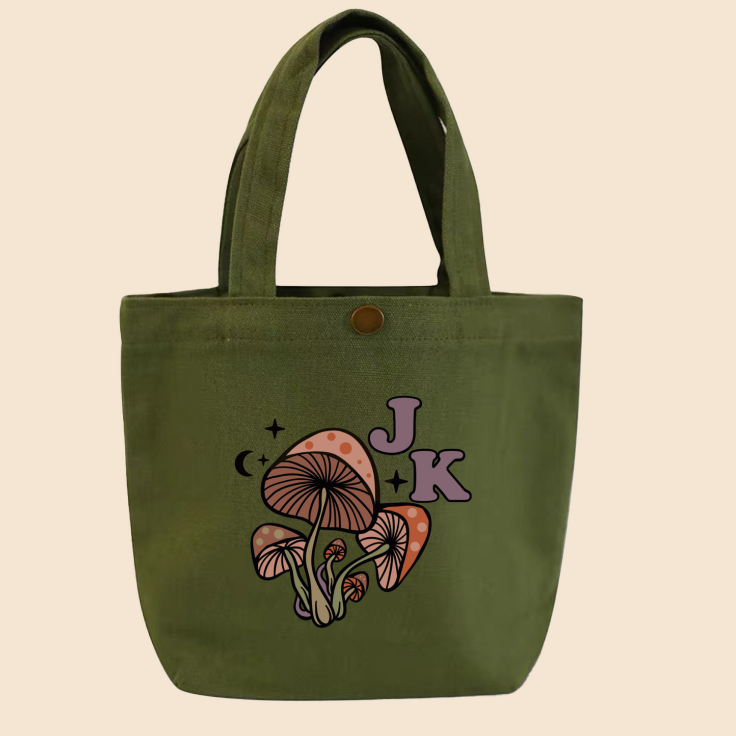 Woodlands Mushrooms Personalise Small Tote Bag