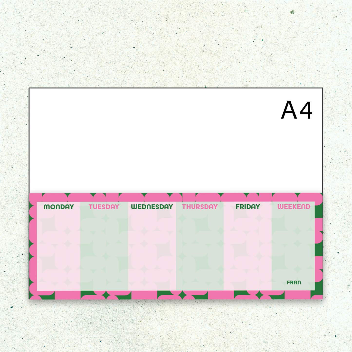 Cheerful Pink Green Keyboard Weekly Notepad