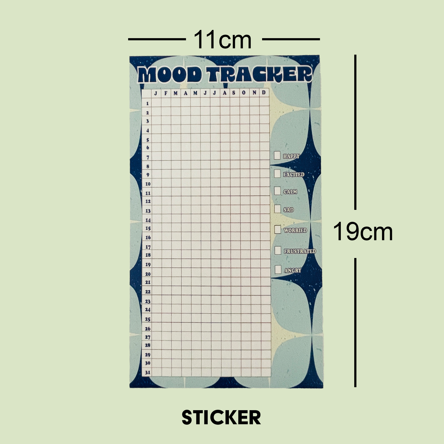 Sticker - Mood Tracker Page Patch for Journals & Planners