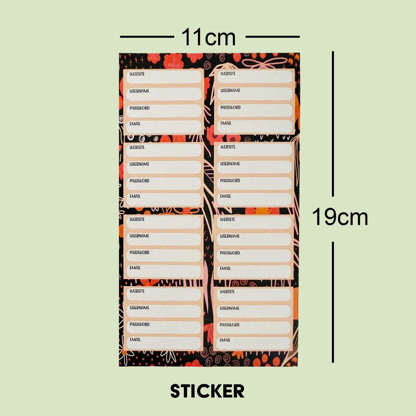 Sticker - Passwords Record Page Patch for Journals & Planners