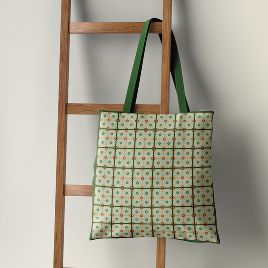 Tote Bag Brushed Canvas | Peranakan Tiles