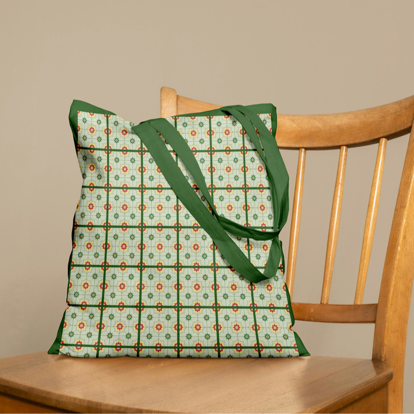 Tote Bag Brushed Canvas | Peranakan Tiles