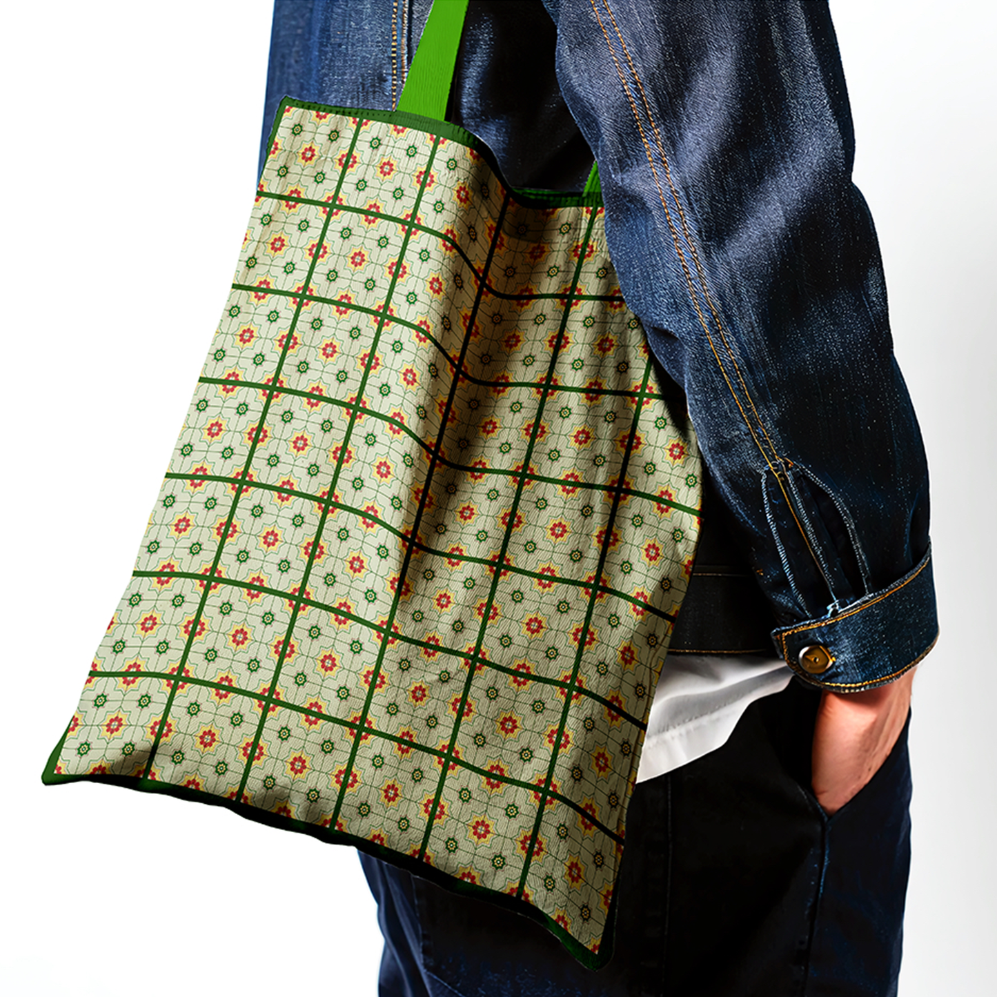 Tote Bag Brushed Canvas | Peranakan Tiles