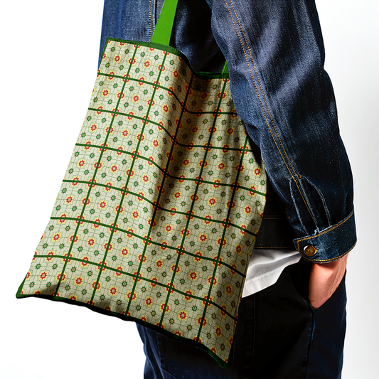 Tote Bag Brushed Canvas | Peranakan Tiles