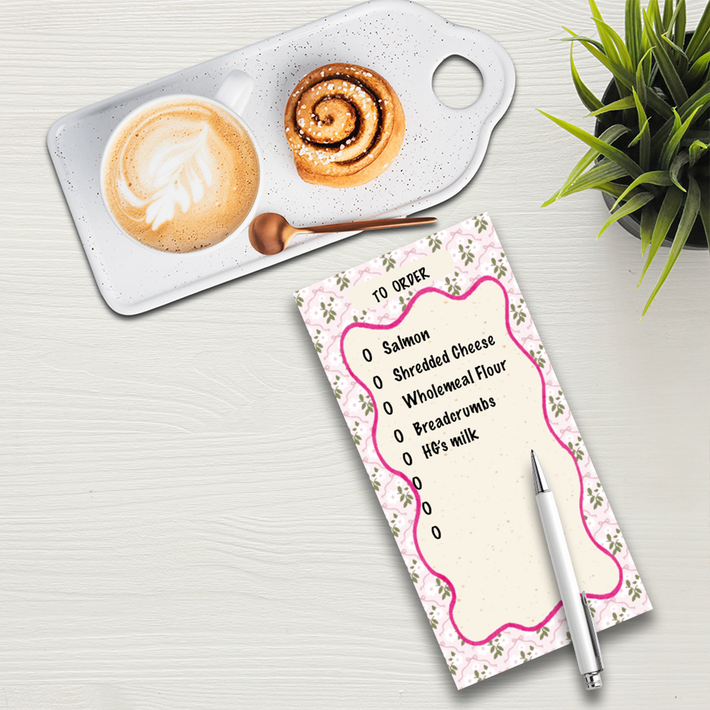 Notepad Slim Size | Pink Florals