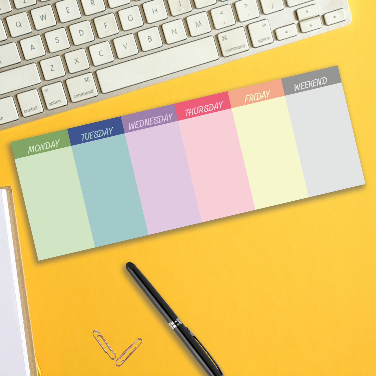 Rainbow Keyboard Weekly Notepad