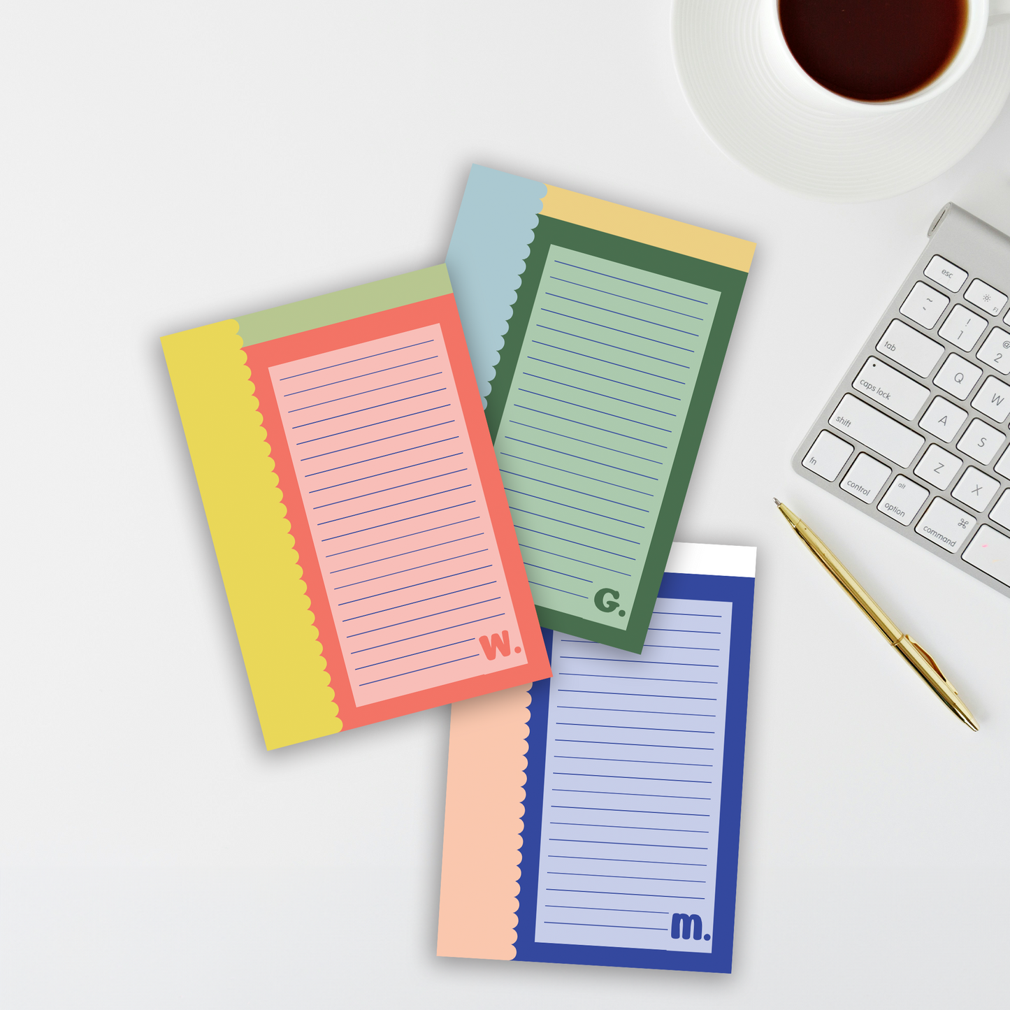 Personalise and Customise A5 Scallop Edge Notepad