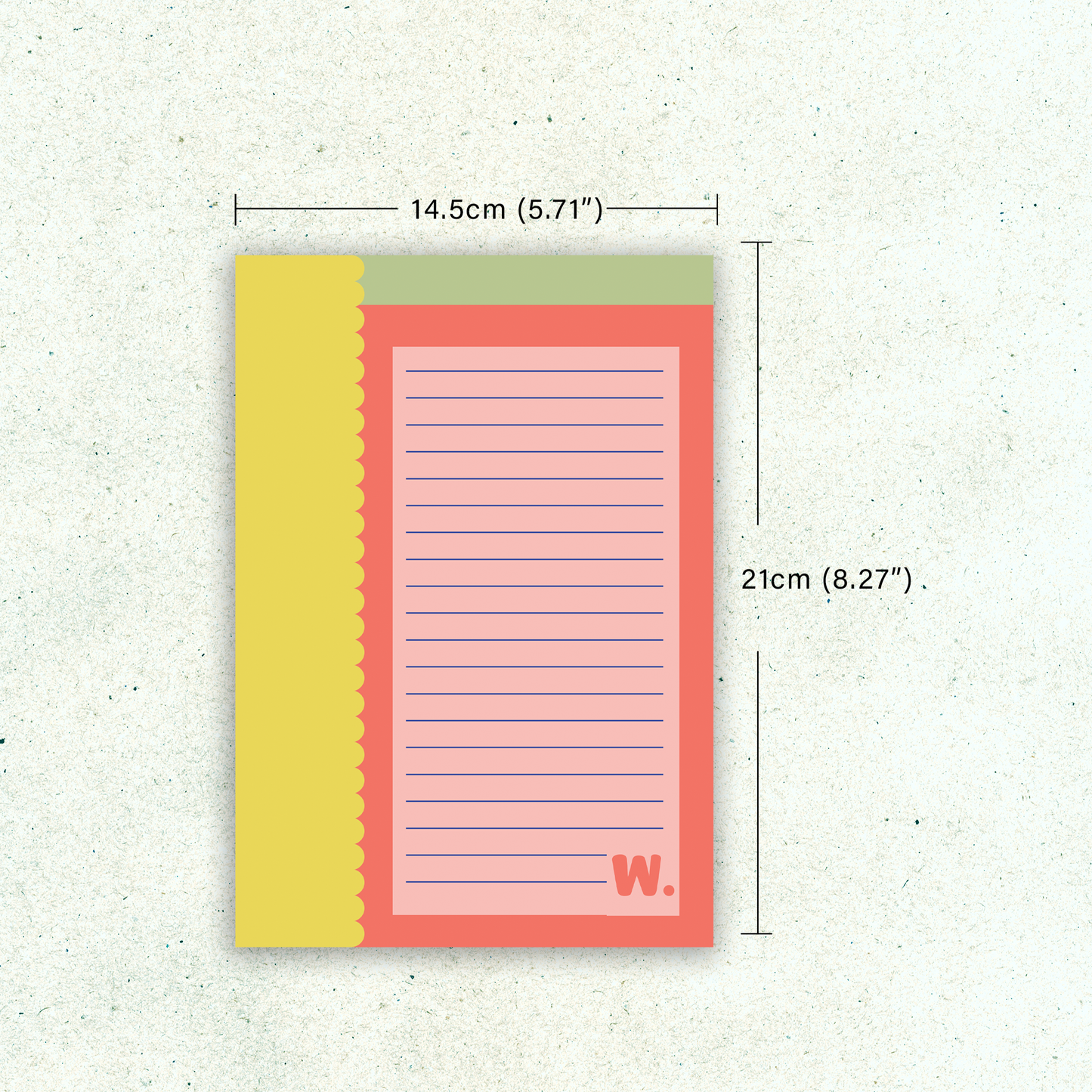 Personalise and Customise A5 Scallop Edge Notepad