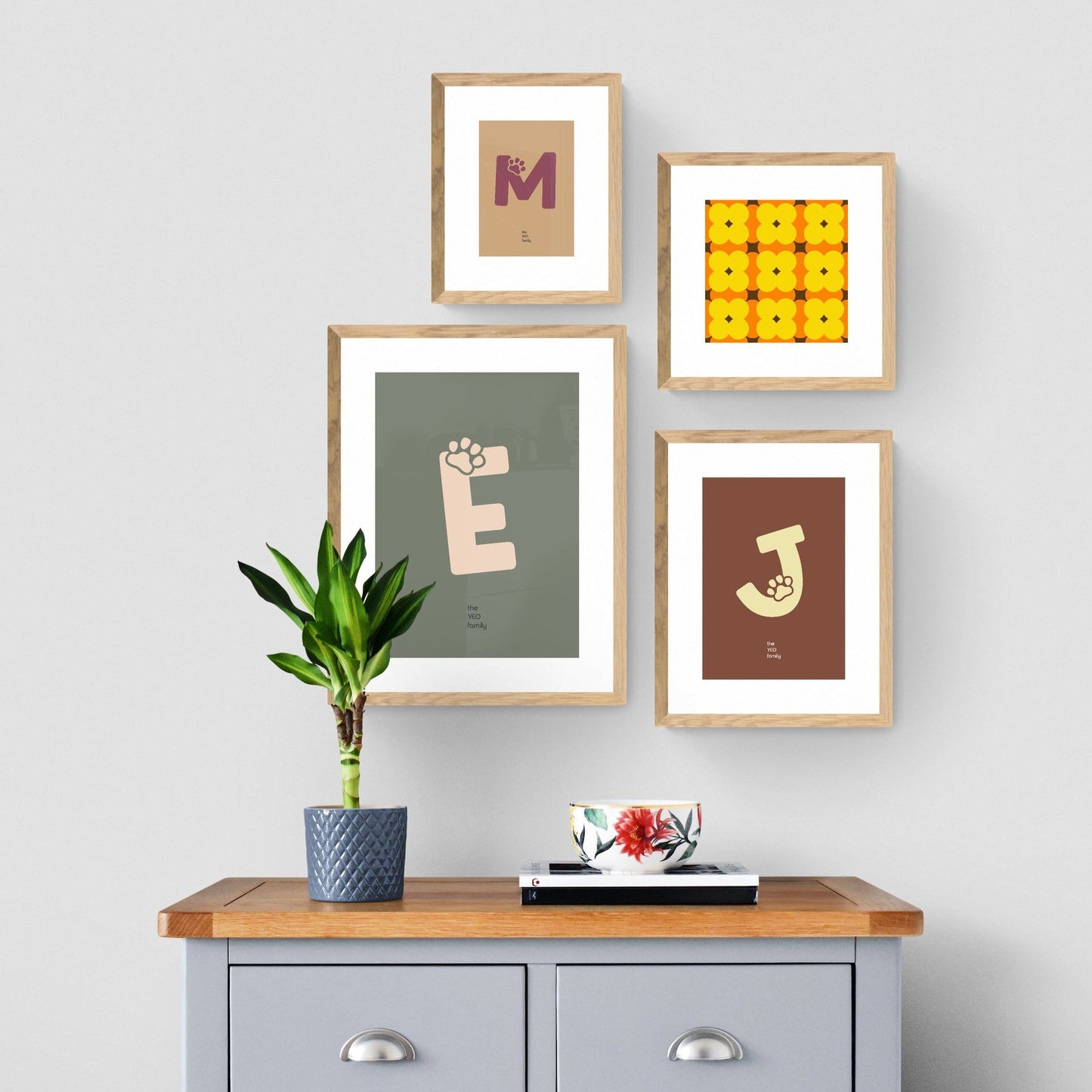 Personalised Monogram Posters - Pet Paws Series