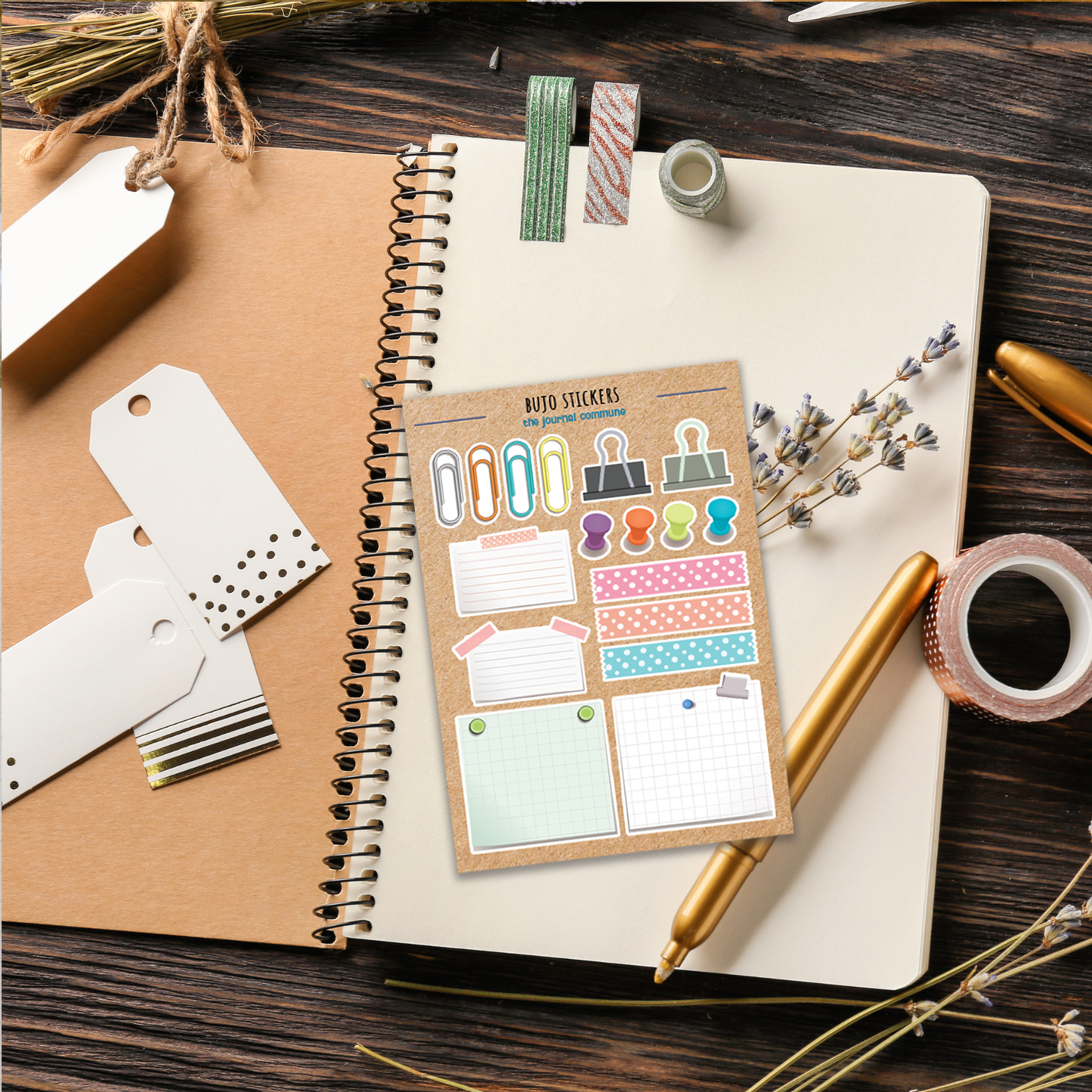 Sticker Sheets | 3-Pack Brown A6 BUJO Planner Stickers