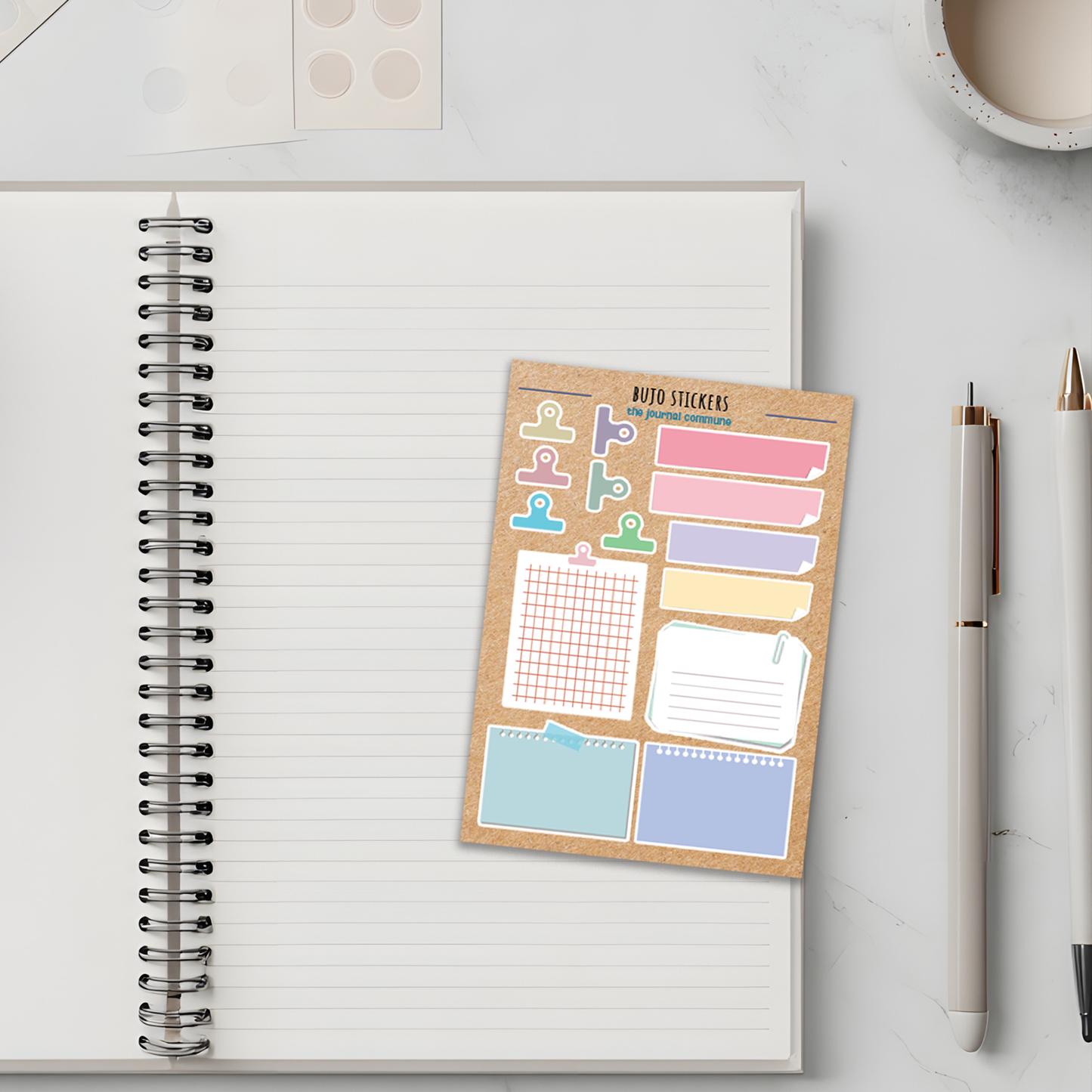 Sticker Sheets | 3-Pack Brown A6 BUJO Planner Stickers