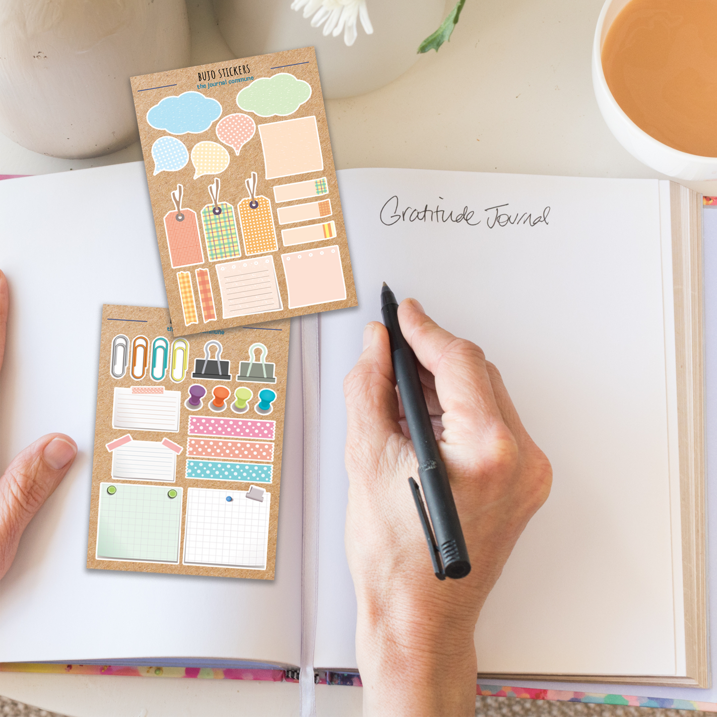 Sticker Sheets | 3-Pack Brown A6 BUJO Planner Stickers