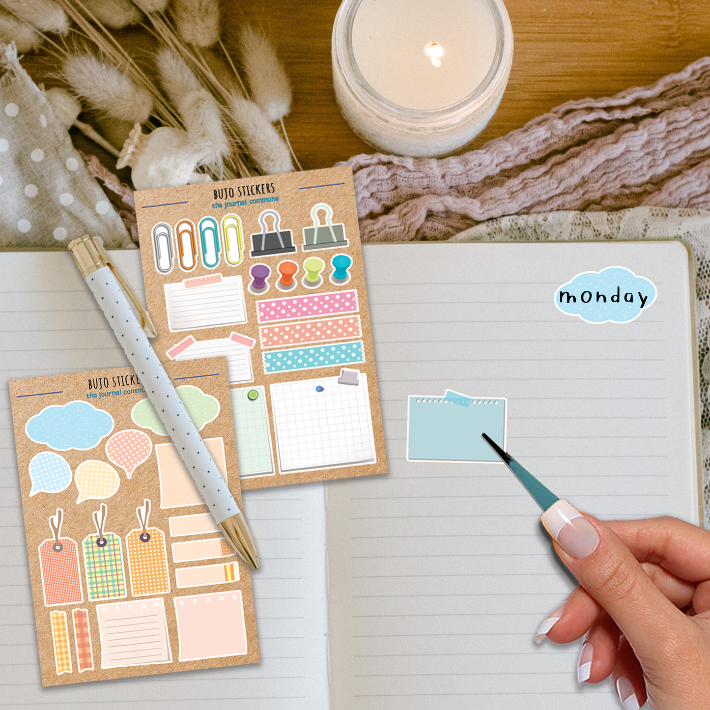 Sticker Sheets | 3-Pack Brown A6 BUJO Planner Stickers