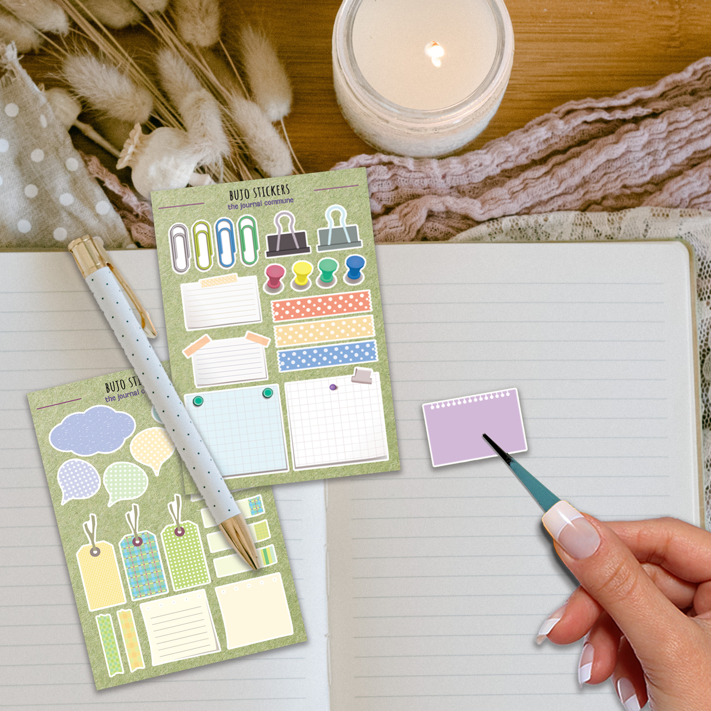 Sticker Sheets | 3-Pack Green A6 BUJO Planner Stickers