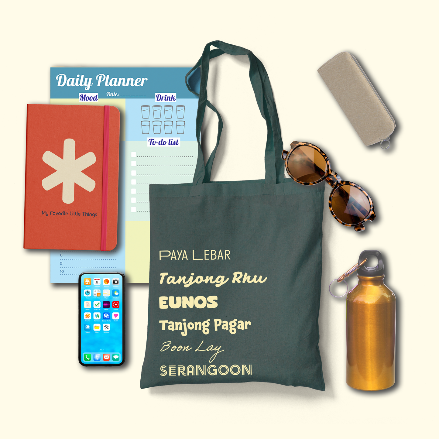 "My Fav SG Areas" Customise Canvas Tote Bags