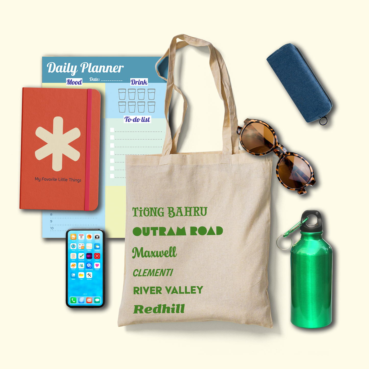 "My Fav SG Areas" Customise Canvas Tote Bags