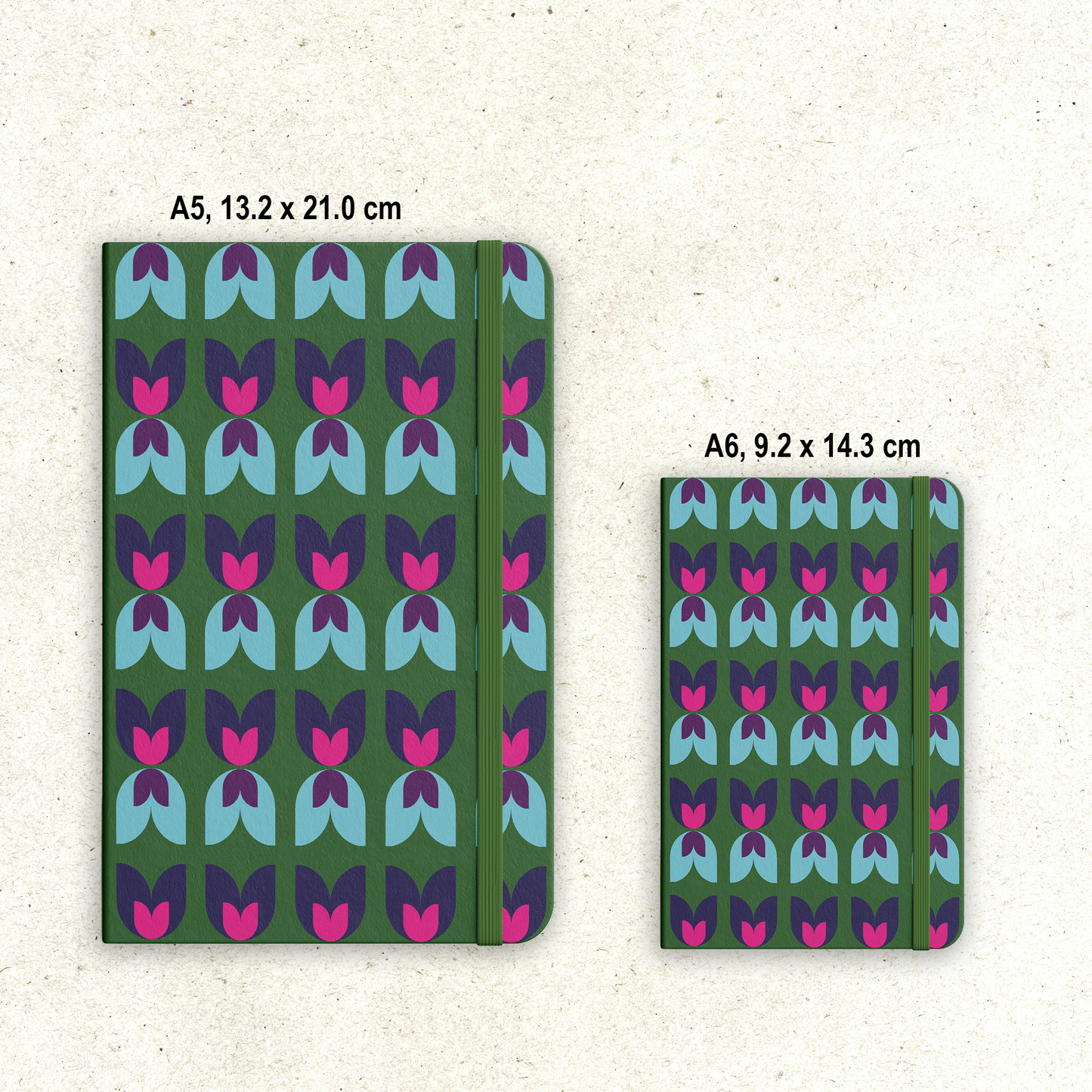 Retro Tulip Hardcover Journal