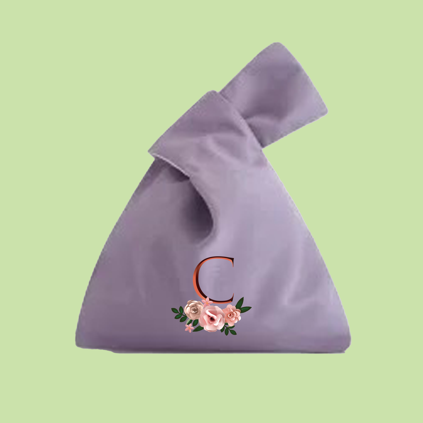 Wrist Tote Personalised – Monogram with a Floral Touch